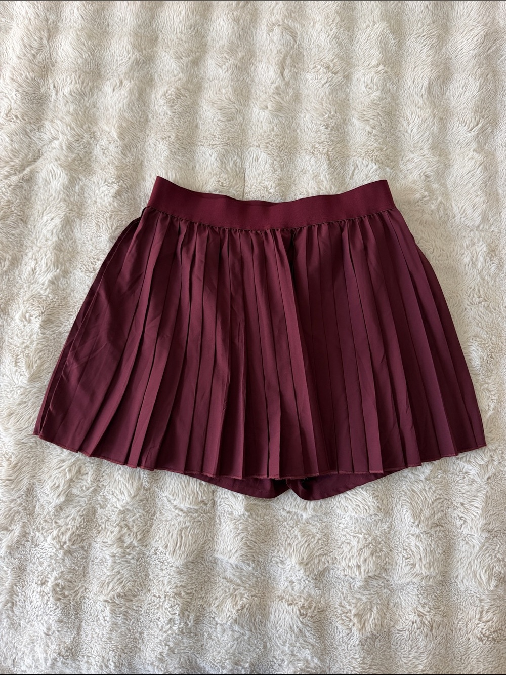 Pleated Mini Skort in Burgundy NWOT